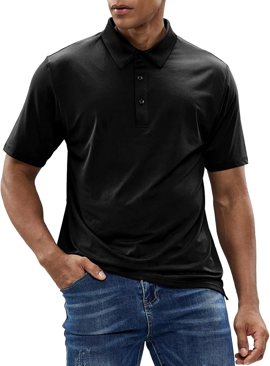 MIER Men's Golf Polo Shirt Short Sleeve Sun Protection Outdoor Sport Shirts Quick Dry