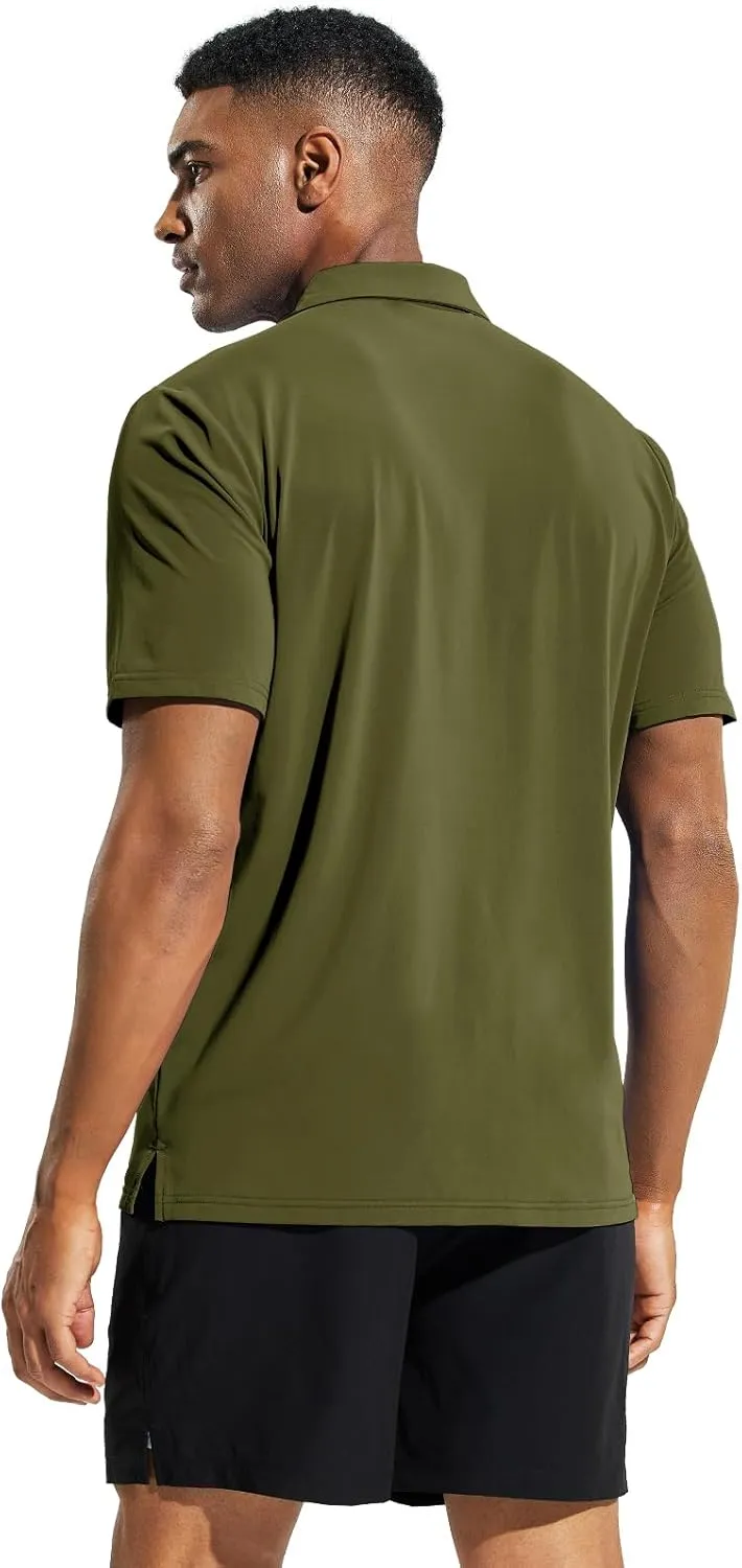 MIER Men's Golf Polo Shirt Short Sleeve Sun Protection Outdoor Sport Shirts Quick Dry
