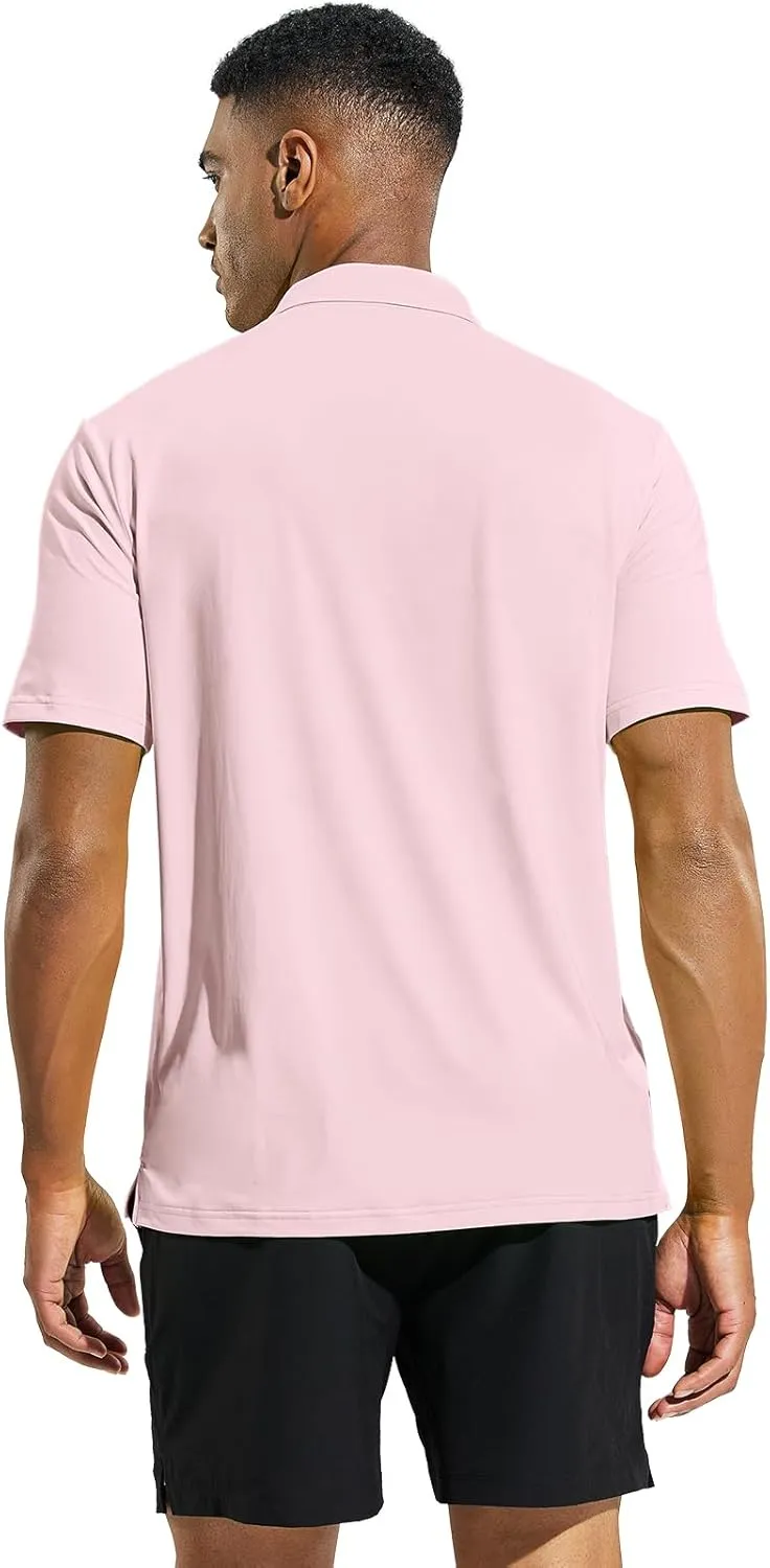 MIER Men's Golf Polo Shirt Short Sleeve Sun Protection Outdoor Sport Shirts Quick Dry