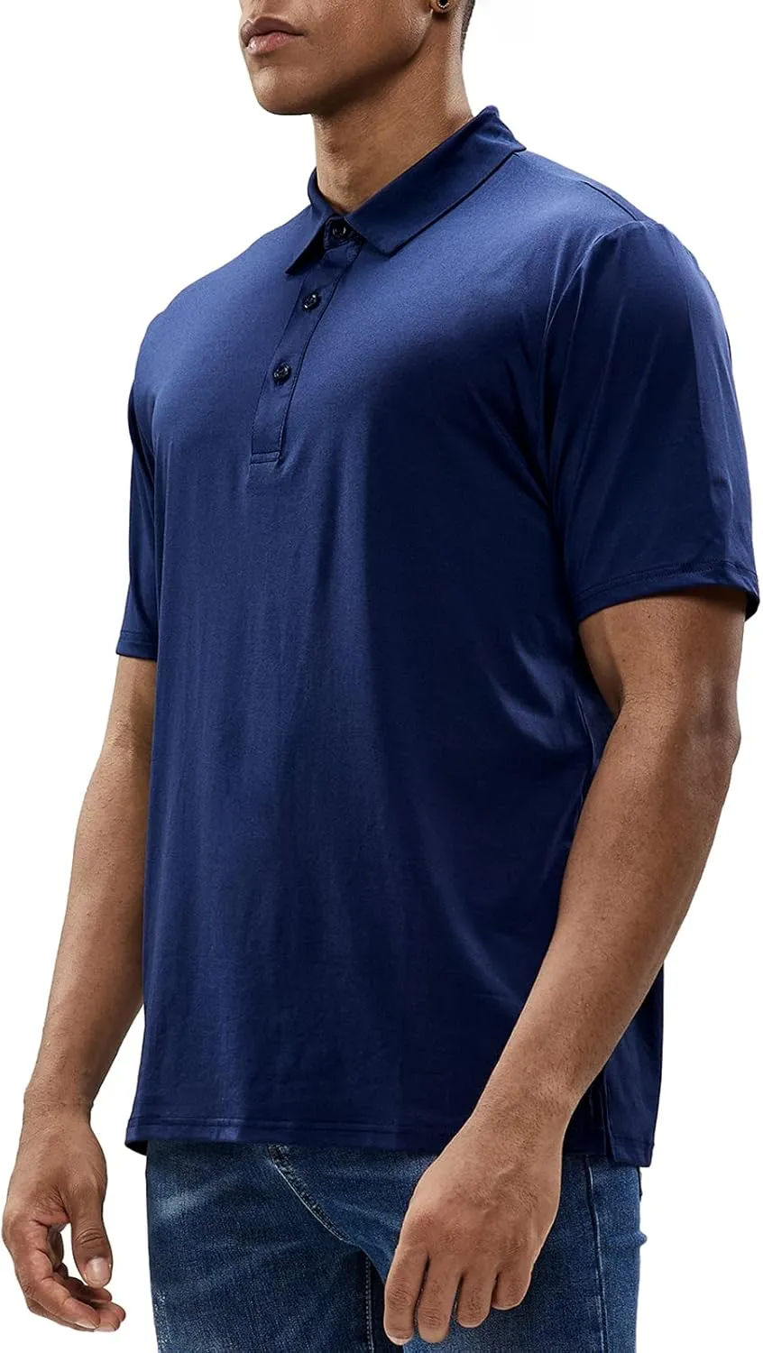 MIER Men's Golf Polo Shirt Short Sleeve Sun Protection Outdoor Sport Shirts Quick Dry