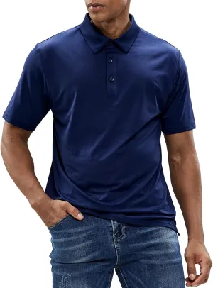 MIER Men's Golf Polo Shirt Short Sleeve Sun Protection Outdoor Sport Shirts Quick Dry