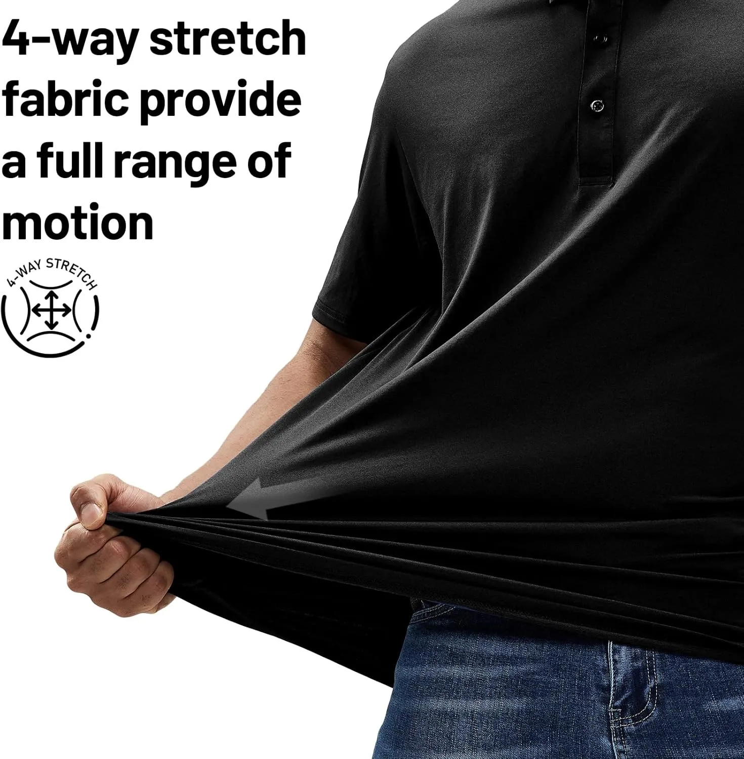 MIER Men's Golf Polo Shirt Short Sleeve Sun Protection Outdoor Sport Shirts Quick Dry