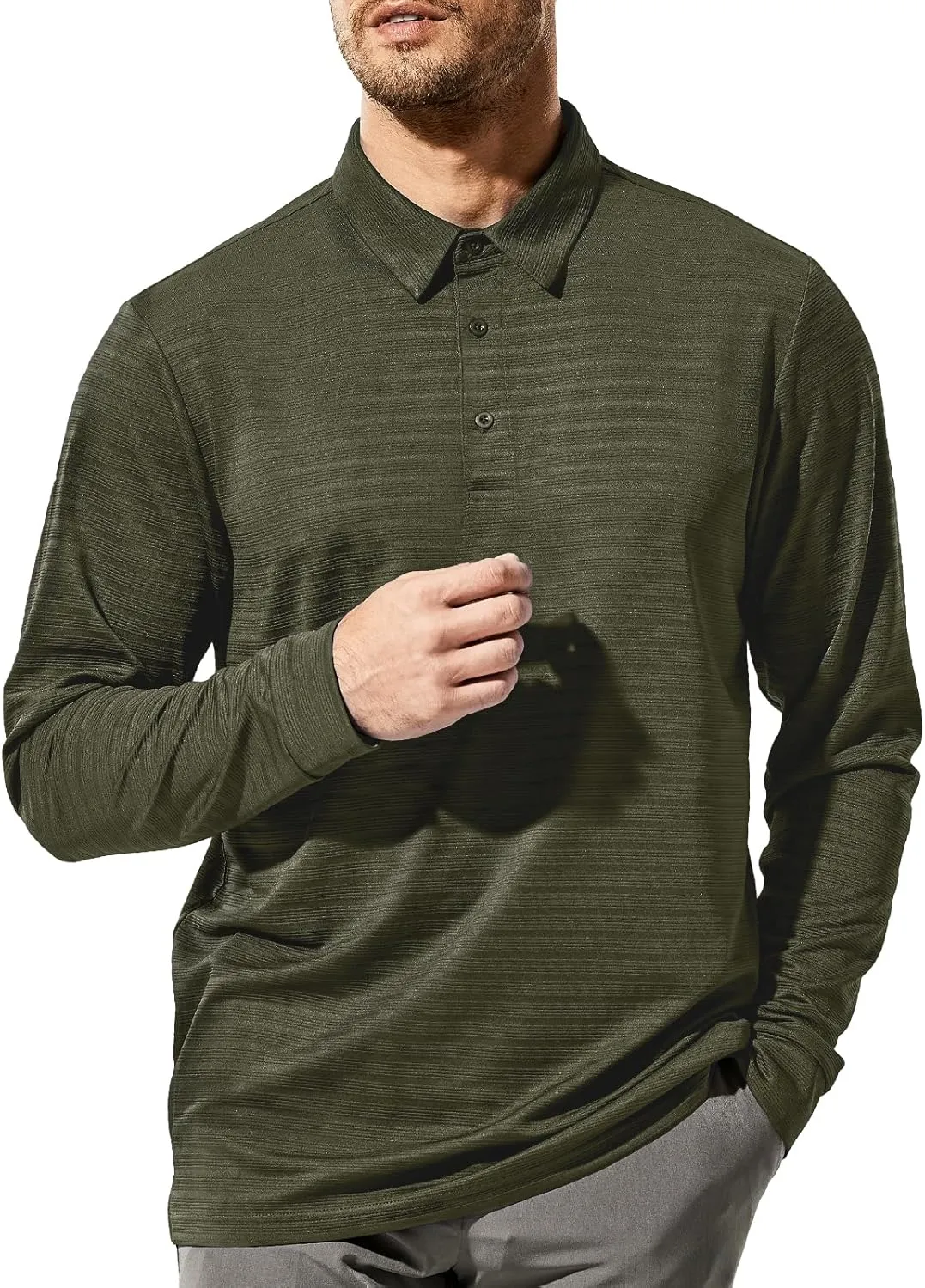 MIER Men's Quick Dry Polo Golf Shirts - Short & Long Sleeve Polyester Casual Lightweight Soft Collared Shirts