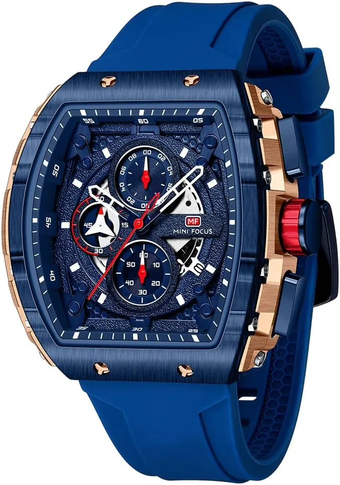 Mini Focus Men's Watch Fashion Sport Wrist Watches (Chronograph/Waterproof/Luminous/Calendar) Silicon Strap Quartz Watch for Men
