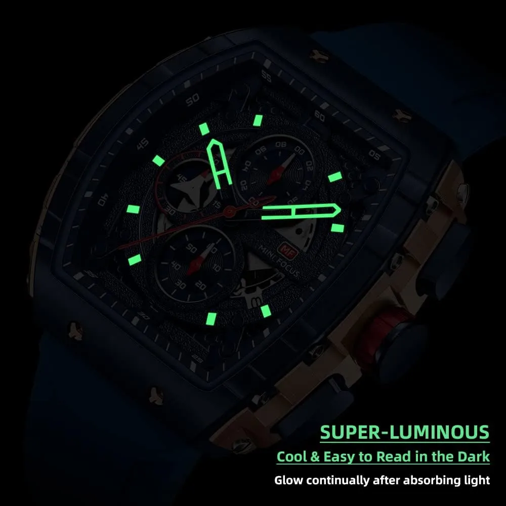 Mini Focus Men's Watch Fashion Sport Wrist Watches (Chronograph/Waterproof/Luminous/Calendar) Silicon Strap Quartz Watch for Men