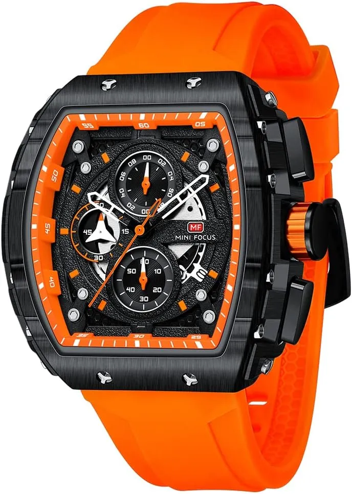 Mini Focus Men's Watch Fashion Sport Wrist Watches (Chronograph/Waterproof/Luminous/Calendar) Silicon Strap Quartz Watch for Men