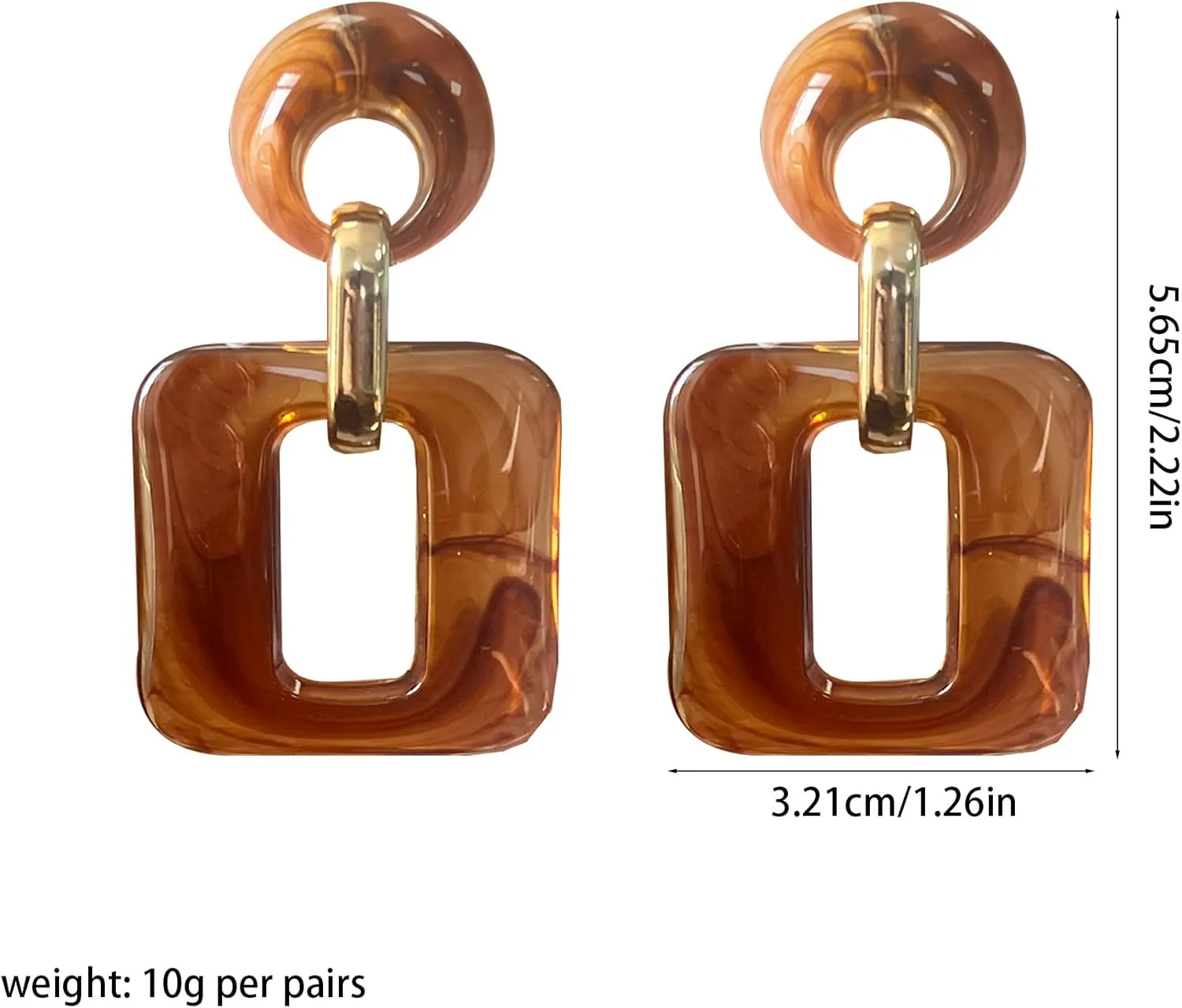 Minimalist Chunky Geometric Square Earrings Lightweight Acrylic Studs for Everyday Wear Modern