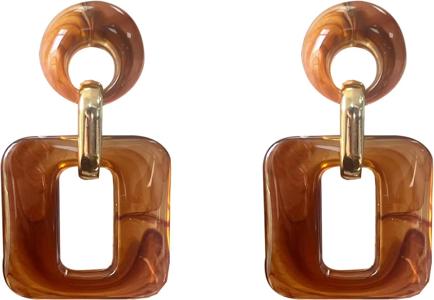 Minimalist Chunky Geometric Square Earrings Lightweight Acrylic Studs for Everyday Wear Modern