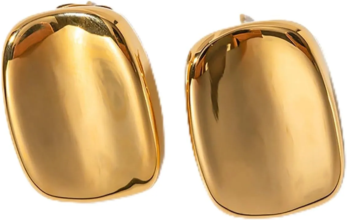Minimalist Rectangle Earrings for Women Geometry Drop Ear Studs Gold Stainless Steel Earrings Fashion Jewelry Gift