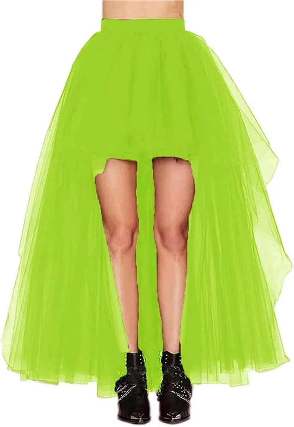 MisShow Women's Hi-Lo Long Tutu Tulle Bustle Skirt Elastic Waist Festival Party Skirt