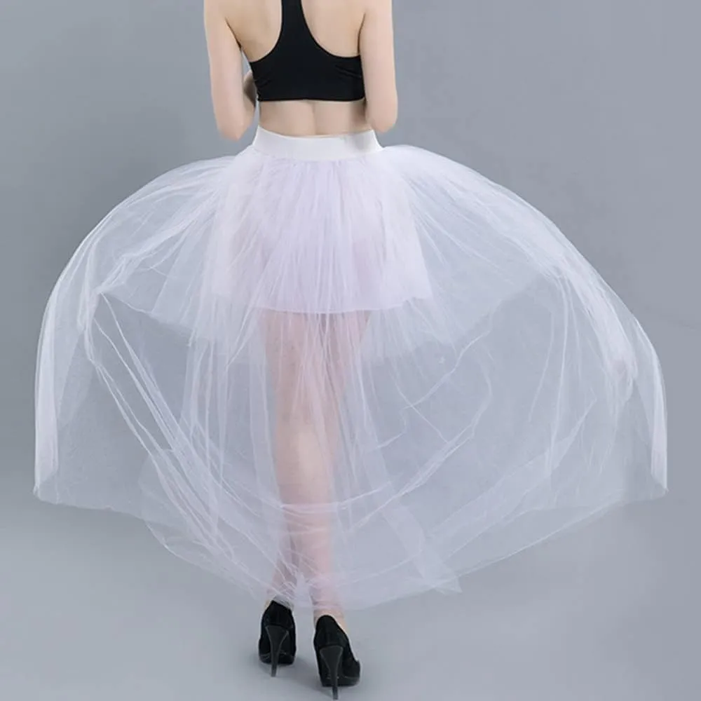 MisShow Women's Hi-Lo Long Tutu Tulle Bustle Skirt Elastic Waist Festival Party Skirt
