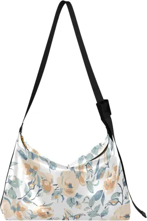 Modern Flowers Leaves Ladies Leather Handbags Hobo Cross Body Men Bag Fashion Leaf Print Simple Shoulder Bag