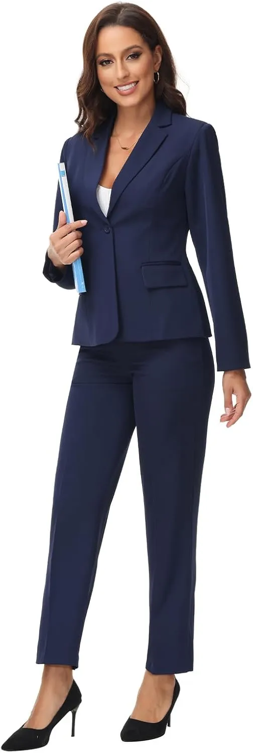 MODFUL Women's 2 Piece Suit Set - Business Pant Suits for Work