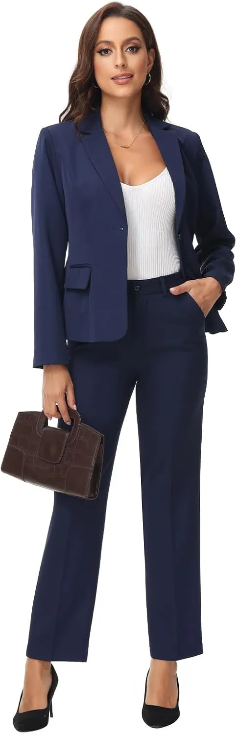 MODFUL Women's 2 Piece Suit Set - Business Pant Suits for Work