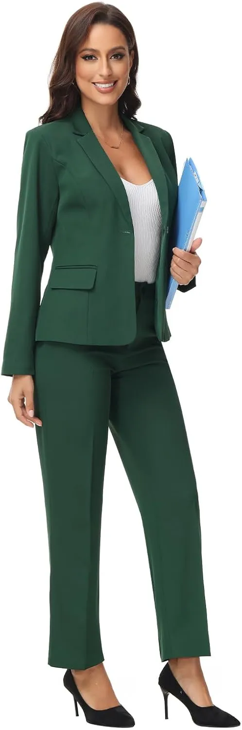 MODFUL Women's 2 Piece Suit Set - Business Pant Suits for Work