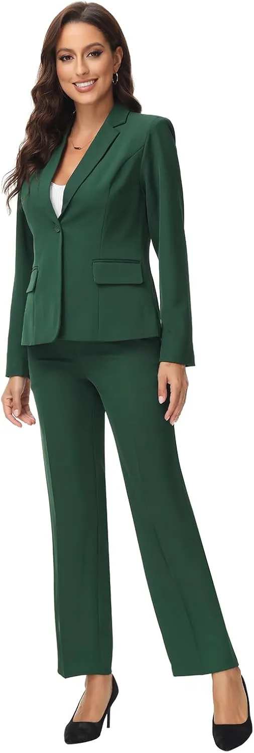 MODFUL Women's 2 Piece Suit Set - Business Pant Suits for Work