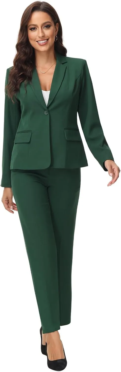 MODFUL Women's 2 Piece Suit Set - Business Pant Suits for Work