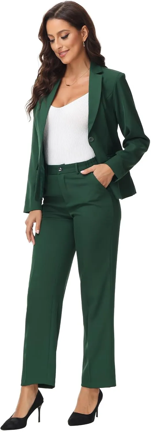 MODFUL Women's 2 Piece Suit Set - Business Pant Suits for Work