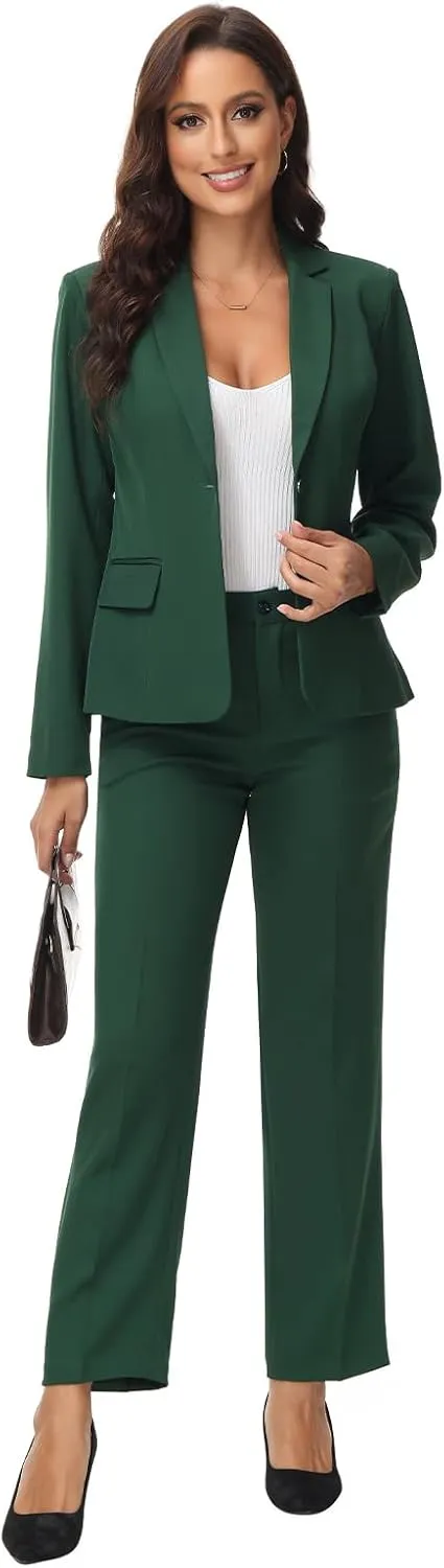 MODFUL Women's 2 Piece Suit Set - Business Pant Suits for Work