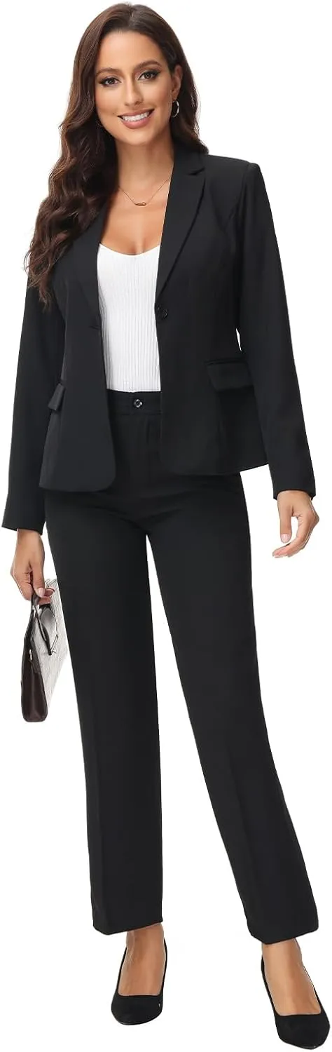 MODFUL Women's 2 Piece Suit Set - Business Pant Suits for Work