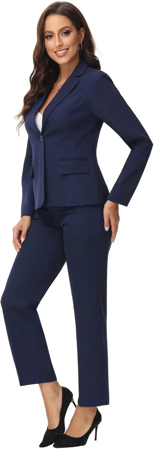 MODFUL Women's 2 Piece Suit Set - Business Pant Suits for Work