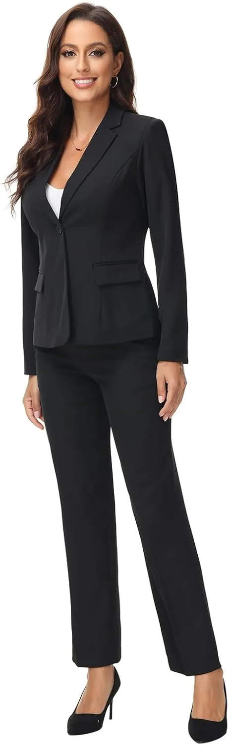 MODFUL Women's 2 Piece Suit Set - Business Pant Suits for Work