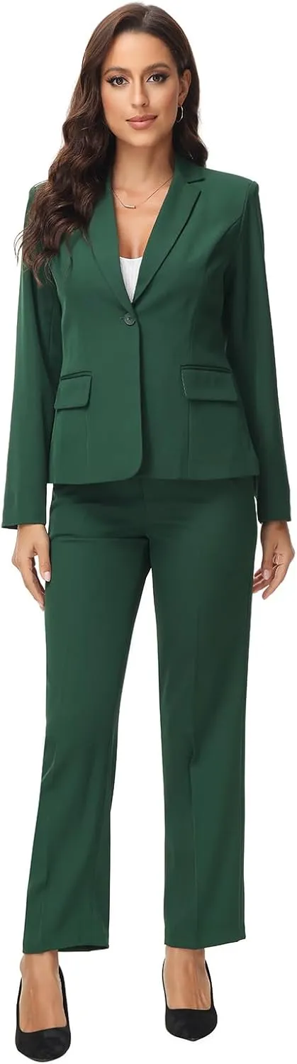 MODFUL Women's 2 Piece Suit Set - Business Pant Suits for Work