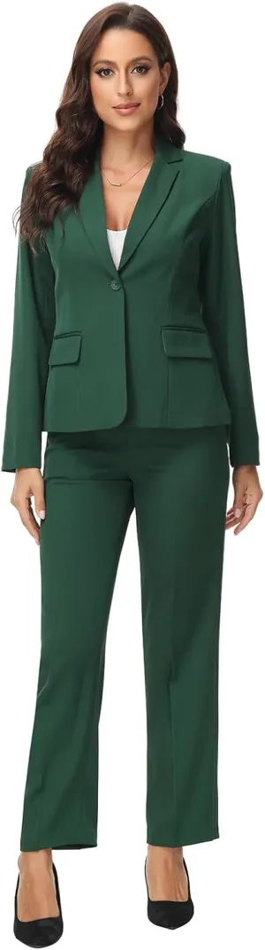 MODFUL Women's 2 Piece Suit Set - Business Pant Suits for Work