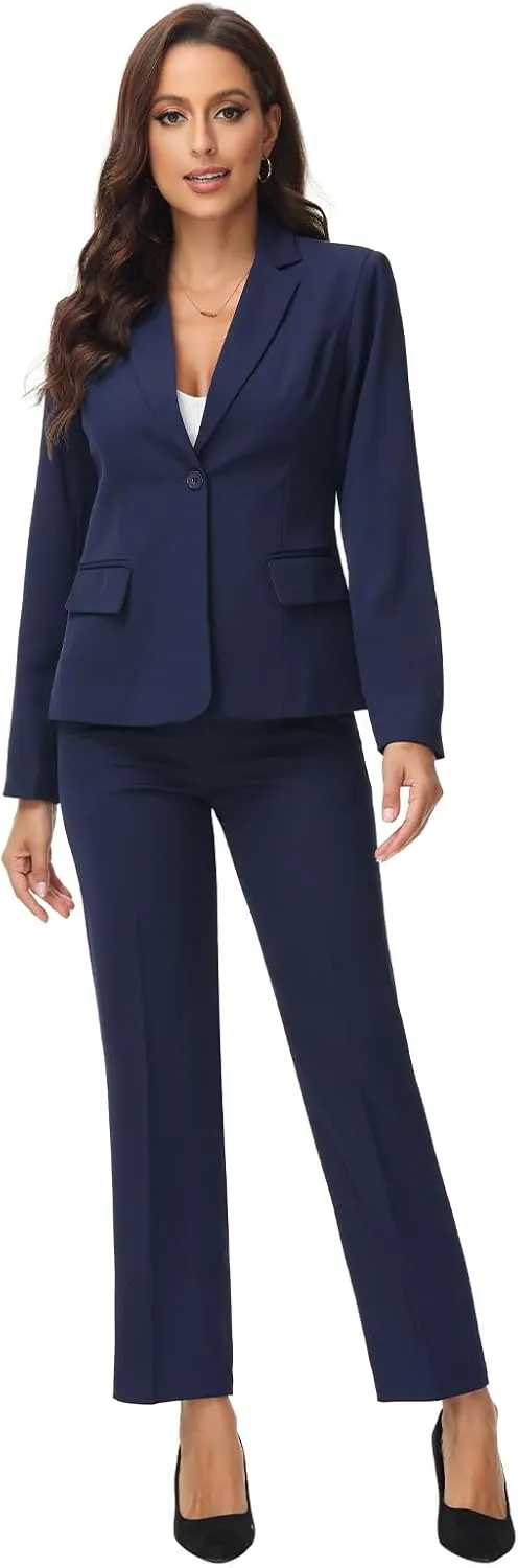 MODFUL Women's 2 Piece Suit Set - Business Pant Suits for Work