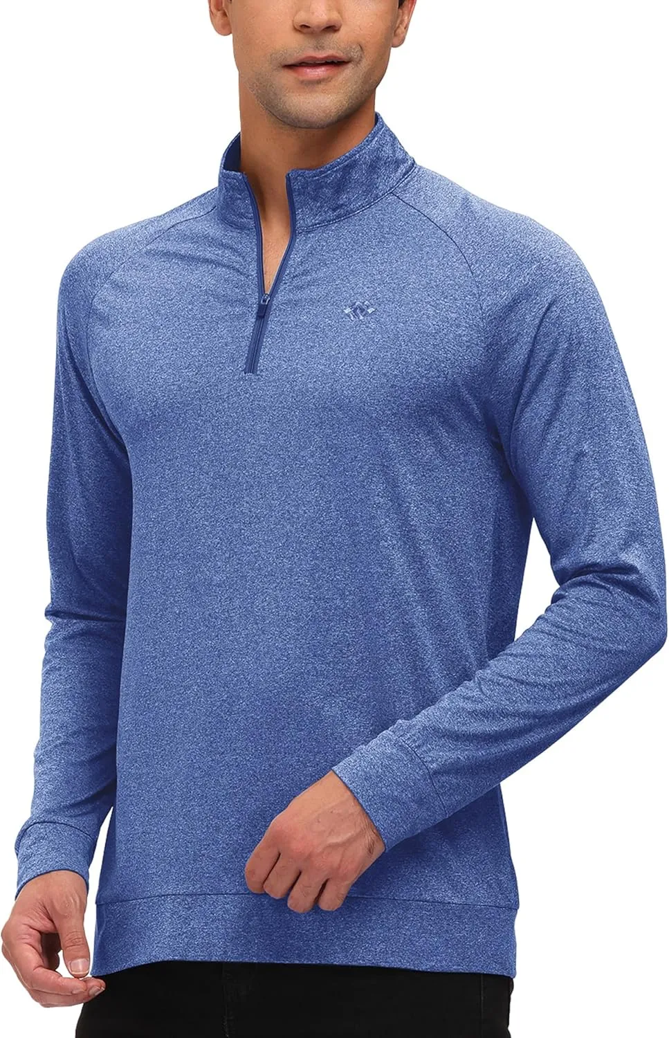 MoFiz Men's Long Sleeve Shirts Quarter Zip Pullover Men's Polo Shirts Quick Dry