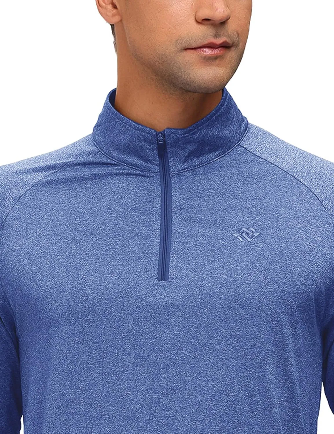 MoFiz Men's Long Sleeve Shirts Quarter Zip Pullover Men's Polo Shirts Quick Dry