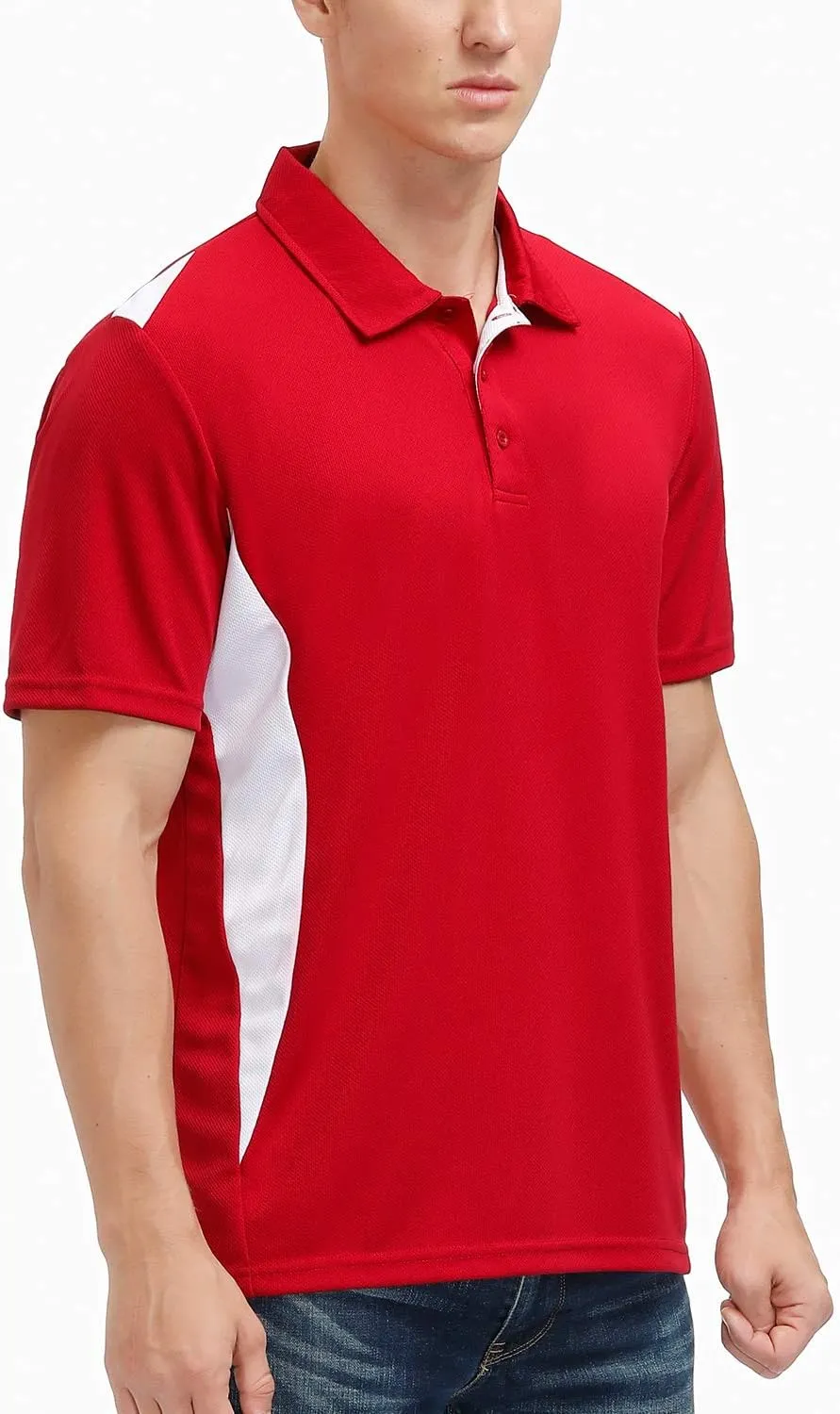 MOHEEN Men's Moisture-Wicking Golf Polo Shirts - Sun Protection Dry Fit M-7XL