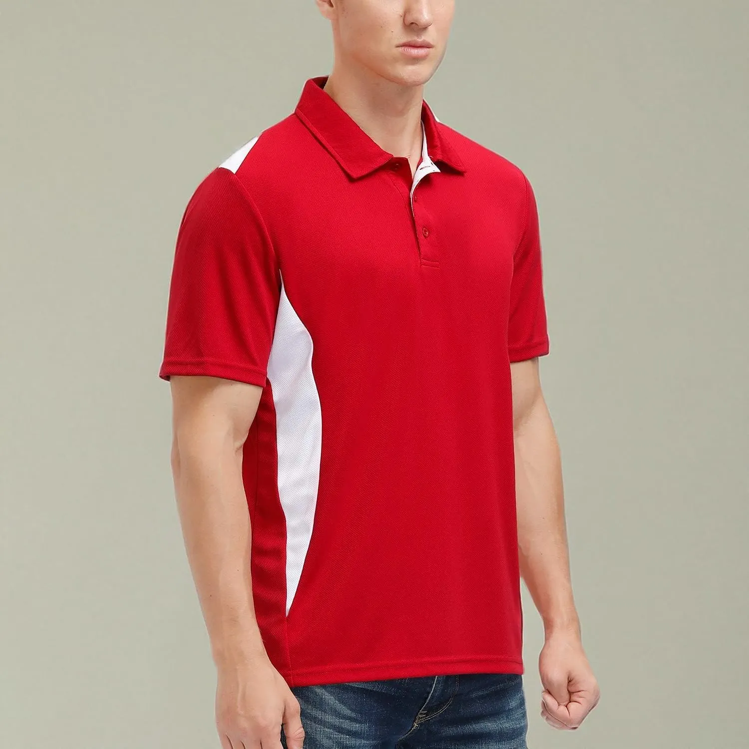 MOHEEN Men's Moisture-Wicking Golf Polo Shirts - Sun Protection Dry Fit M-7XL