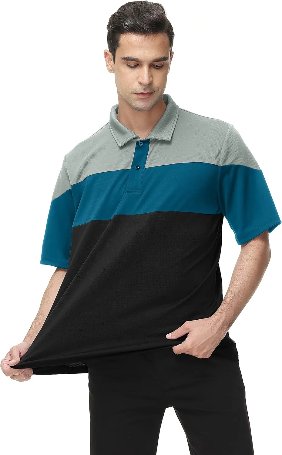 MOHEEN Men's Moisture-Wicking Golf Polo Shirts - Sun Protection Dry Fit M-7XL