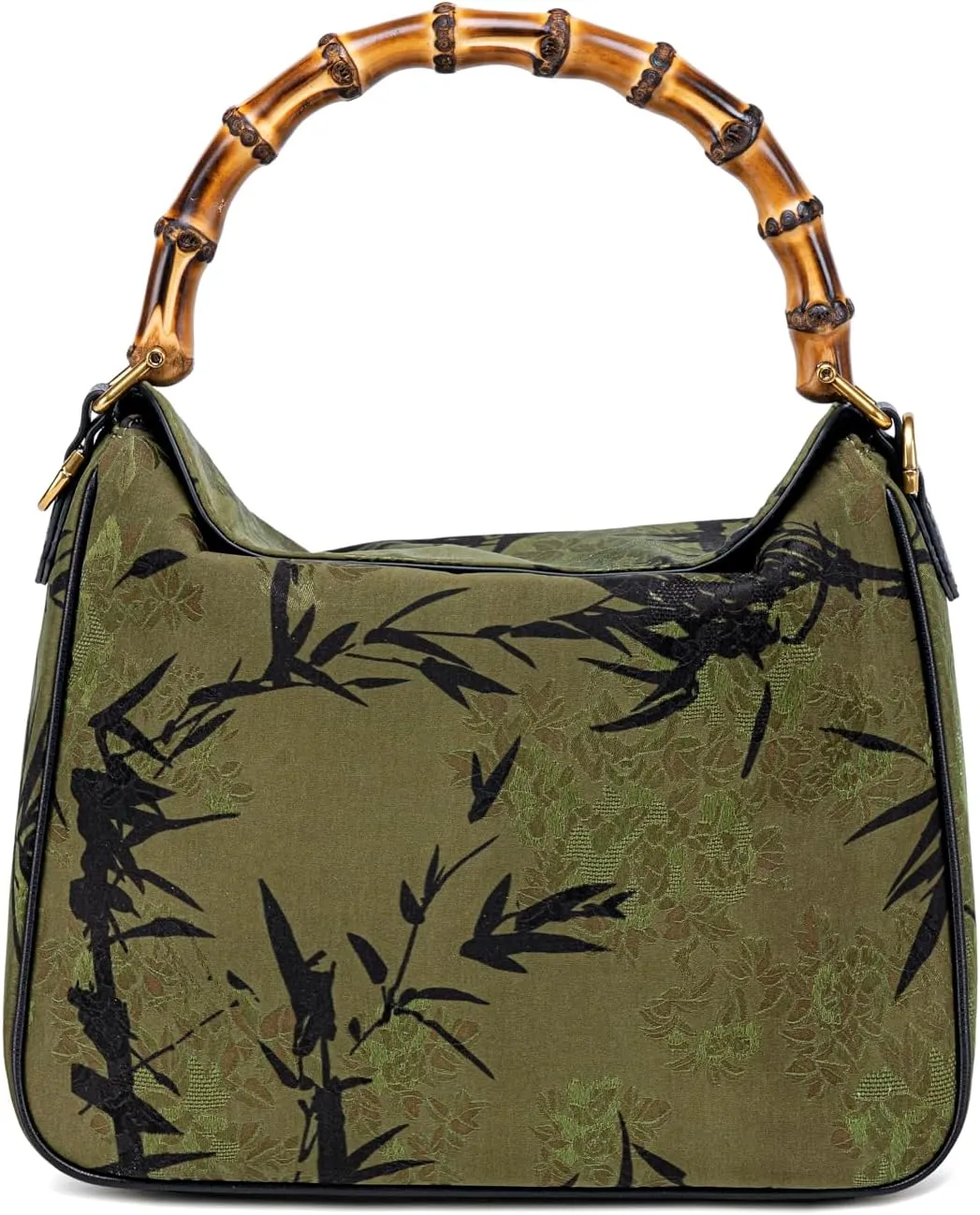 Mother's Day Gifting Yarn Bamboo Bag New Chinese Style Chinese Style Saddle Genuine Leather Women's Bag Handbag