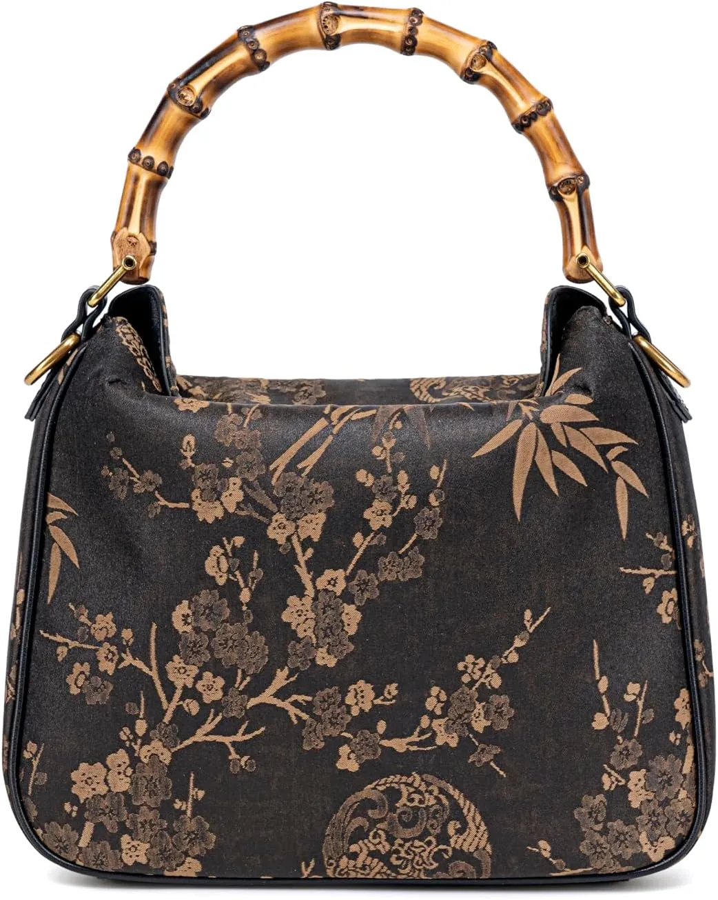 Mother's Day Gifting Yarn Bamboo Bag New Chinese Style Chinese Style Saddle Genuine Leather Women's Bag Handbag