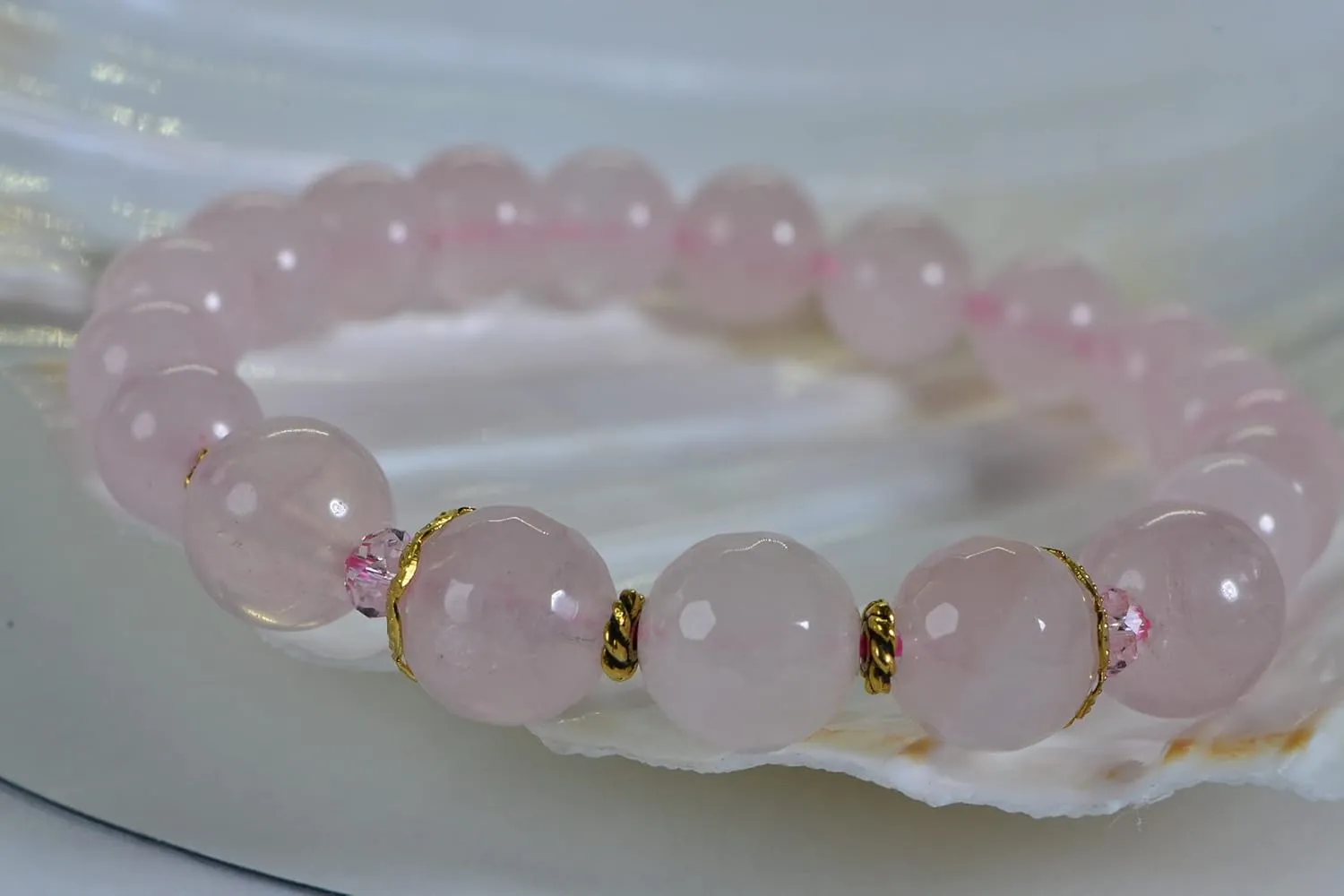 Natural Rose Quartz Bracelet 8mm Beads Chakra Crystal Energy Pink Gemstone Handmade Jewelry Stretch Beads Bracelet for Women Men (6, boho)
