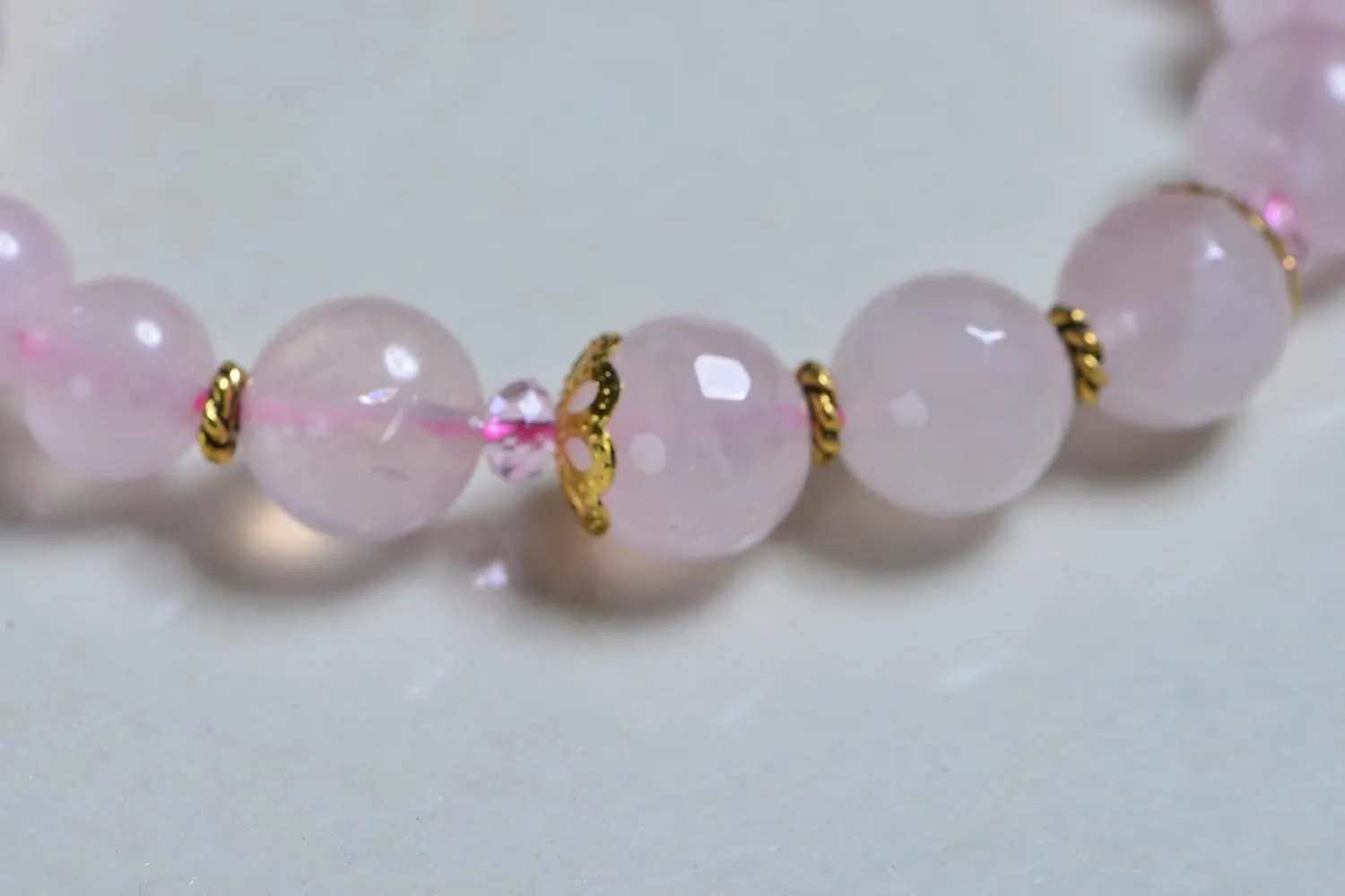 Natural Rose Quartz Bracelet 8mm Beads Chakra Crystal Energy Pink Gemstone Handmade Jewelry Stretch Beads Bracelet for Women Men (6, boho)