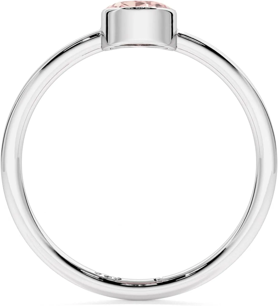Natural Rose Quartz Stackable Ring for Women in Sterling Silver, January Birthstone Jewelry Gifts for Her (Round, Oval, Pear)