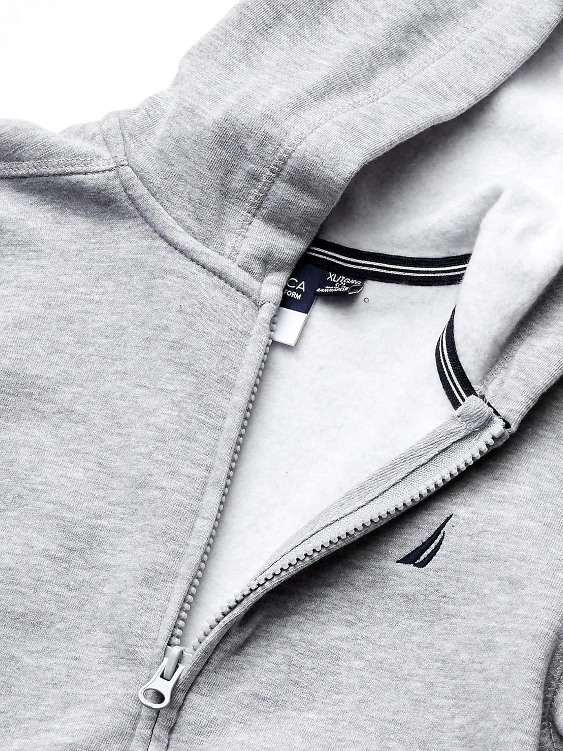 Nautica Boys' Zip Up Hoodie Sweatshirt, Signature Logo Design, Kangaroo Pockets, Made with Lightweight Fleece