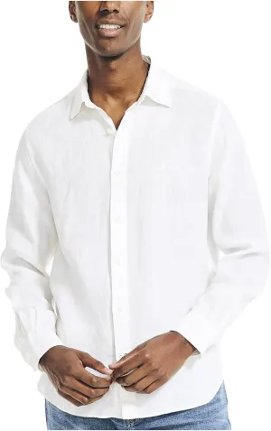 Nautica Men's Sustainably Crafted Classic Fit Linen Shirt