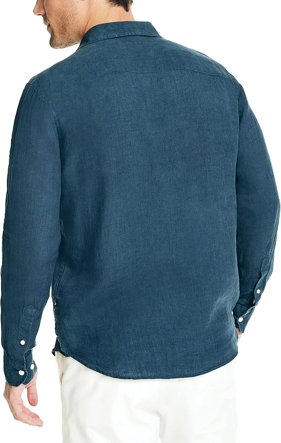 Nautica Men's Sustainably Crafted Classic Fit Linen Shirt
