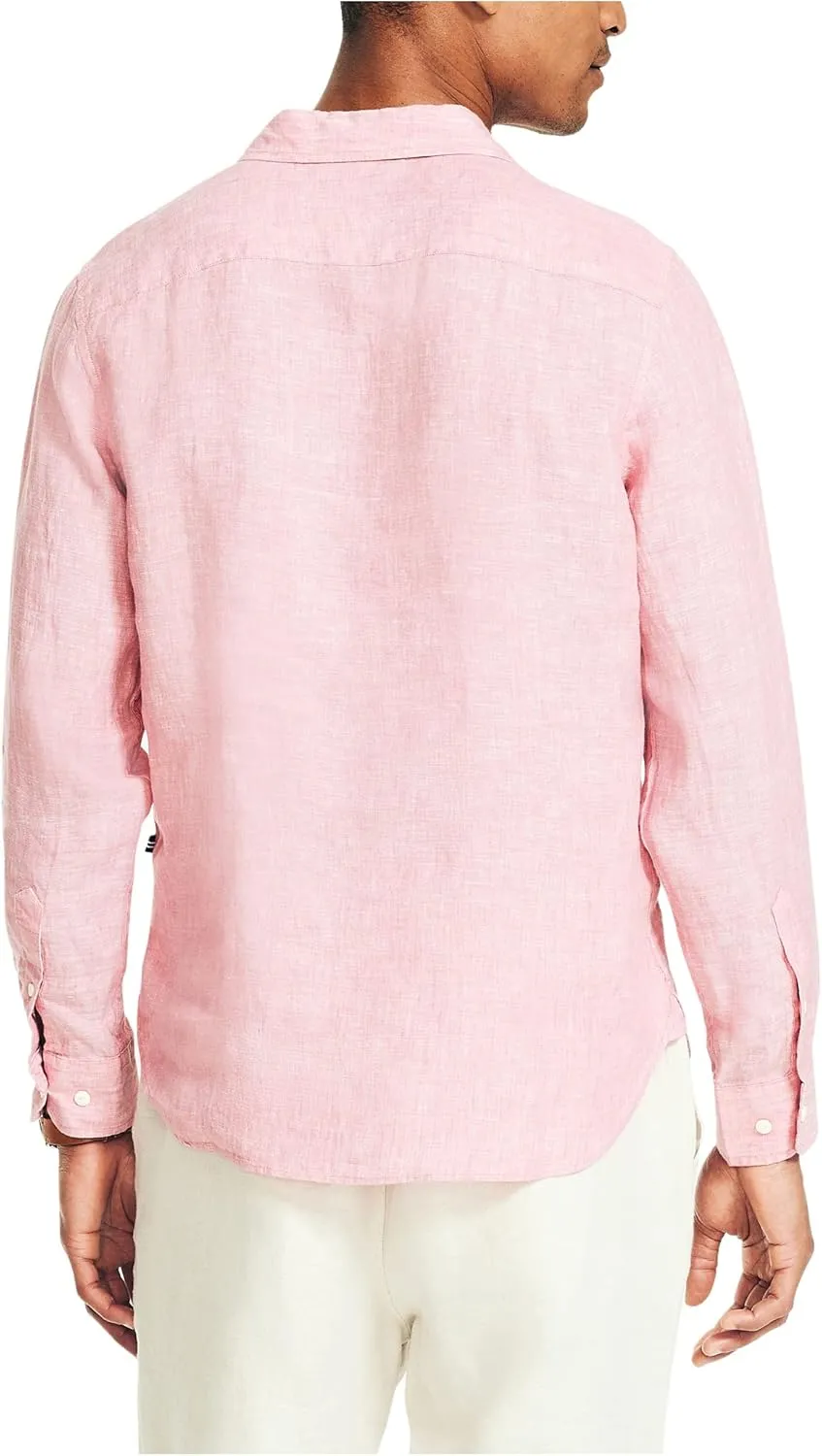 Nautica Men's Sustainably Crafted Classic Fit Linen Shirt