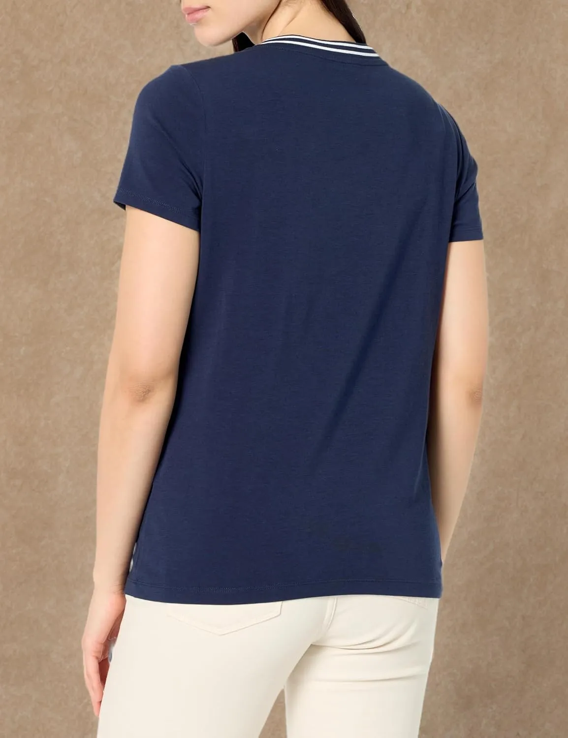 Nautica Women's Solid V-Neck Short Sleeve T-Shirt