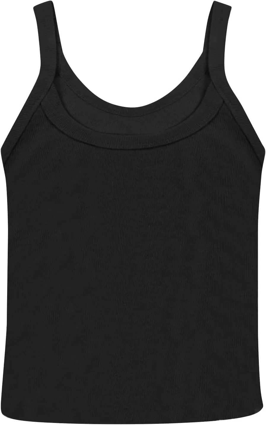 NBXNZWF Women's Ribbed Tank Tops Sleeveless Stretchy 2025 Summer Casual U-Neck Camisole Spaghetti Strap Cami Undershirts
