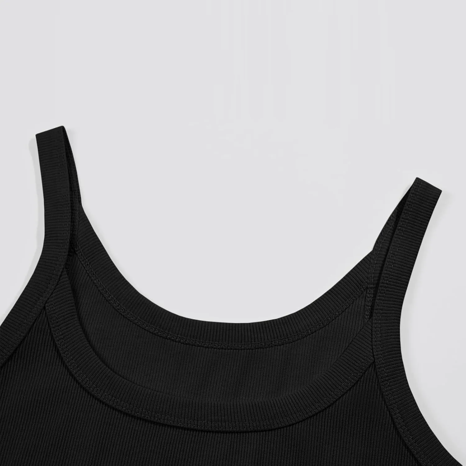 NBXNZWF Women's Ribbed Tank Tops Sleeveless Stretchy 2025 Summer Casual U-Neck Camisole Spaghetti Strap Cami Undershirts