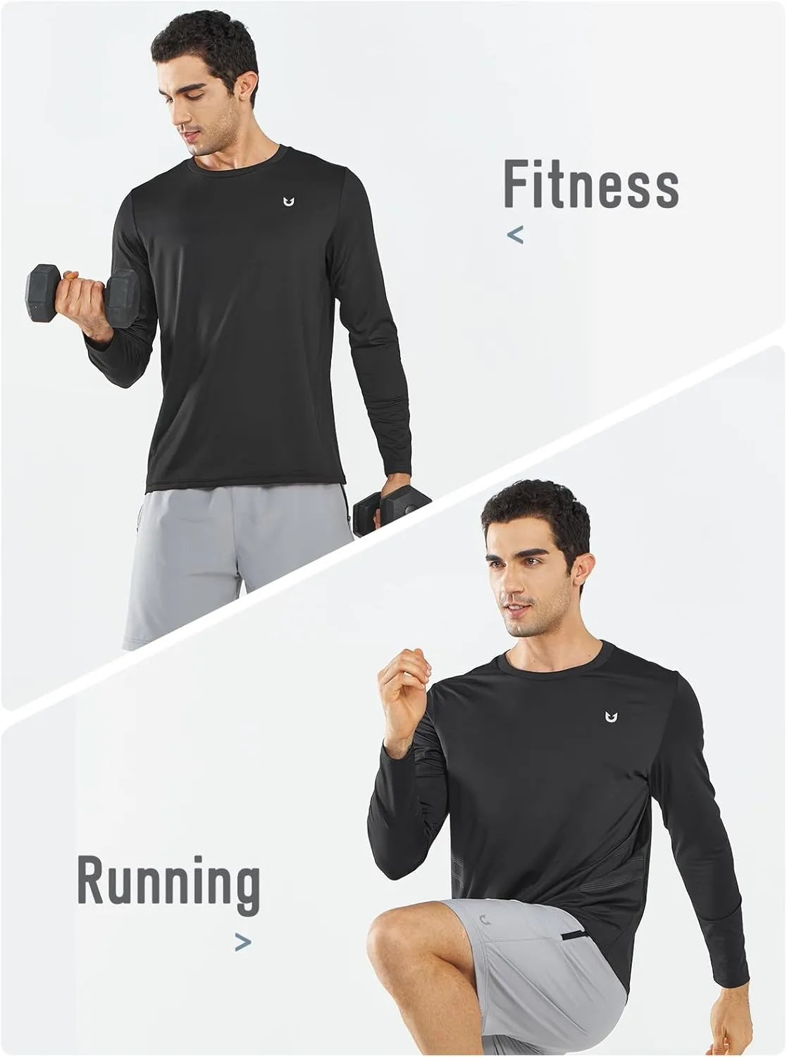 NORTHYARD Mens Long Sleeve Quick Dry Shirts Workout Gym Athletic Running Sun Shirts Tops