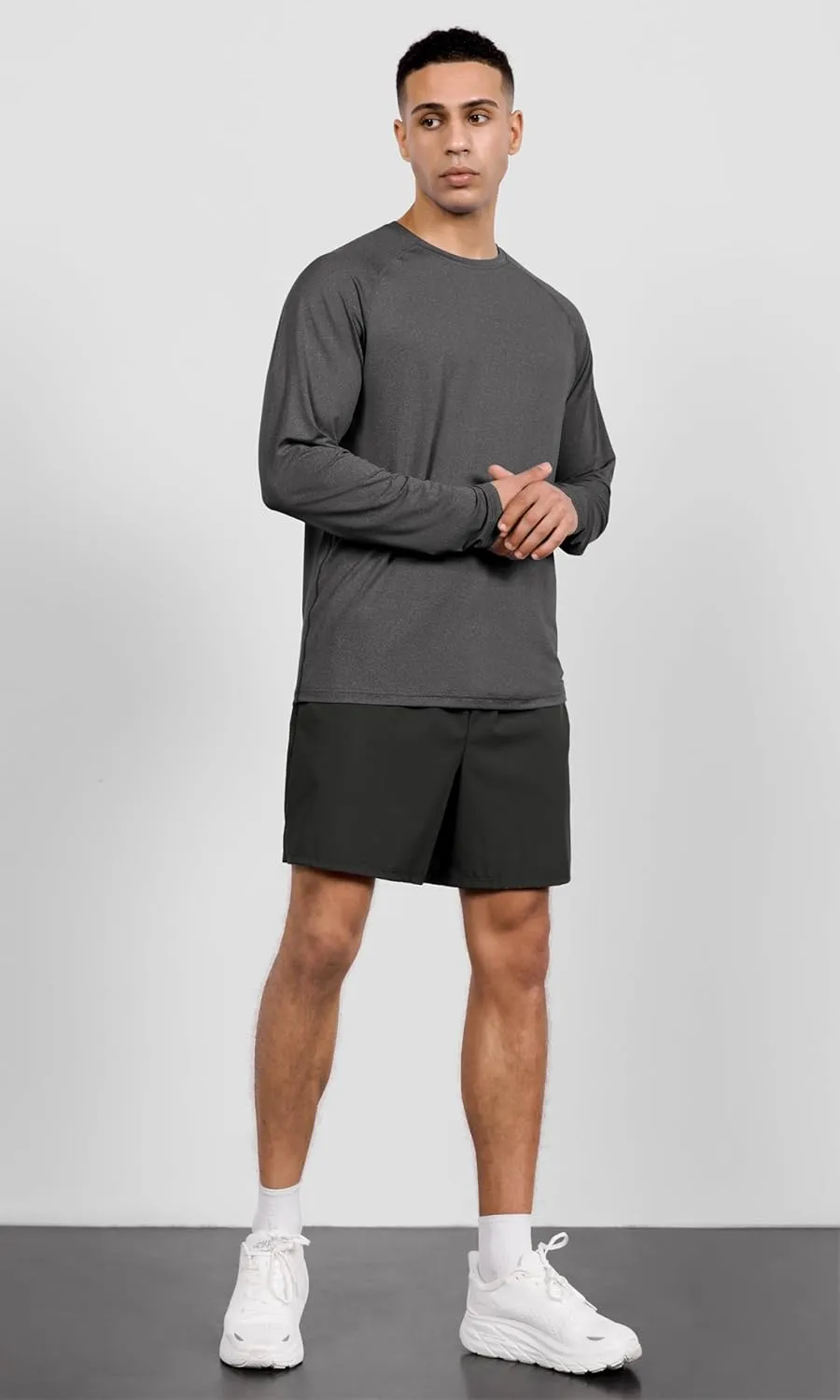ODODOS Men's Quick Dry Long Sleeve Shirts UPF 50  Sun Protection SPF Athletic Tops Workout Fishing T-Shirts
