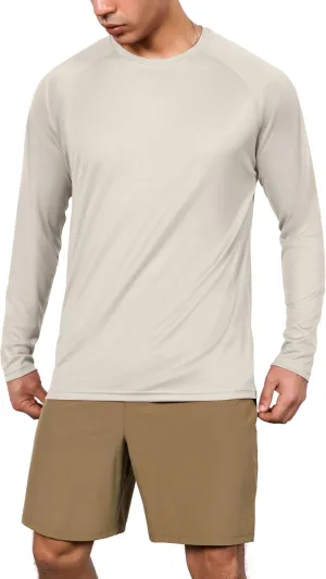 ODODOS Men's Quick Dry Long Sleeve Shirts UPF 50  Sun Protection SPF Athletic Tops Workout Fishing T-Shirts