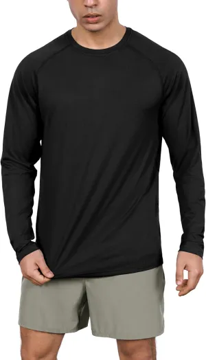 ODODOS Men's Quick Dry Long Sleeve Shirts UPF 50  Sun Protection SPF Athletic Tops Workout Fishing T-Shirts